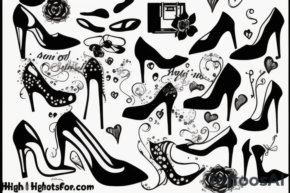 high heels girl tattoo idea
