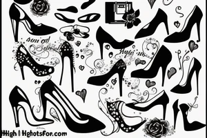 high heels girl tattoo idea