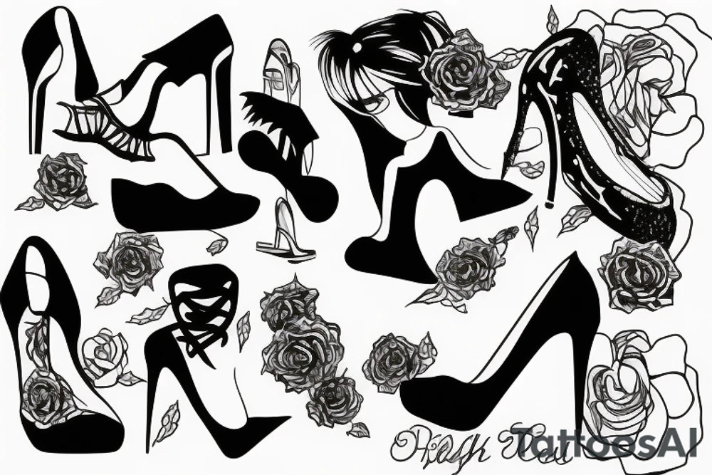 high heels girl tattoo idea