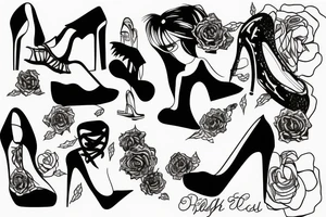 high heels girl tattoo idea