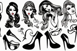high heels girl tattoo idea
