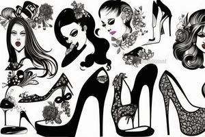 high heels girl tattoo idea