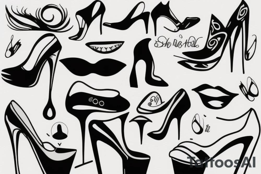 high heels girl tattoo idea