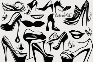 high heels girl tattoo idea