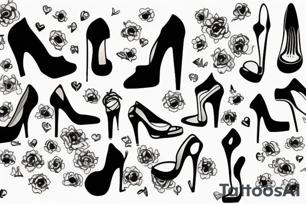 high heels girl tattoo idea