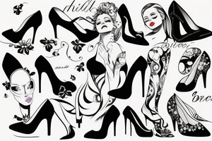 high heels girl tattoo idea