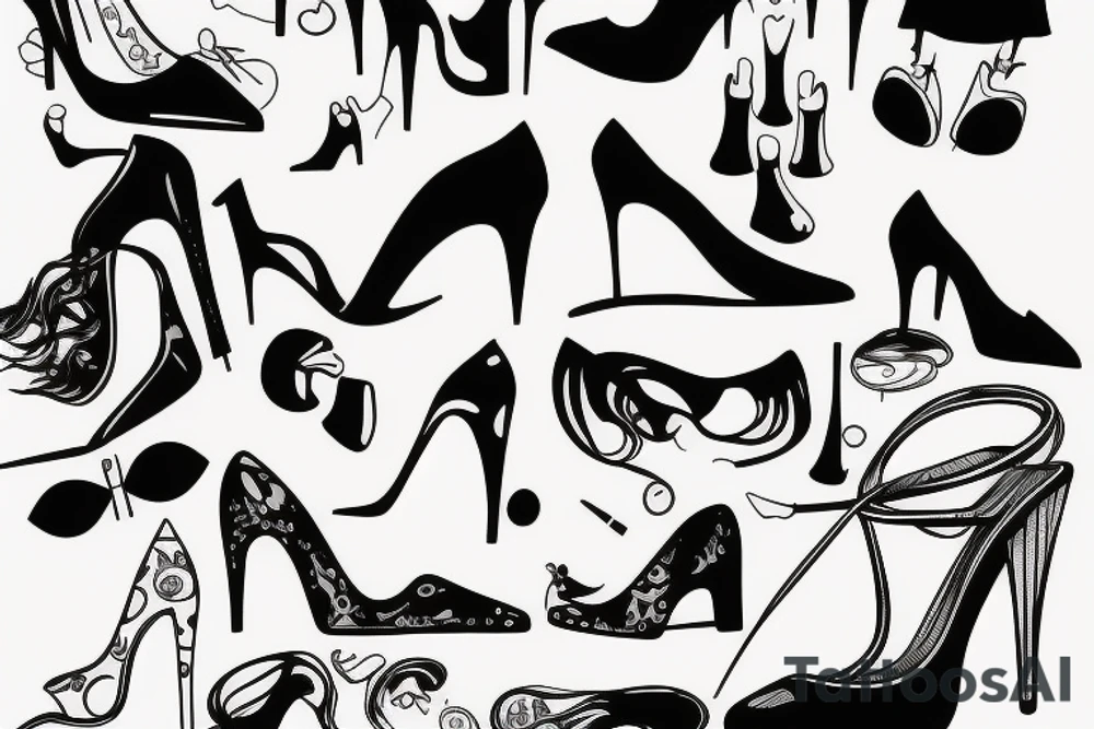 high heels girl tattoo idea