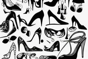 high heels girl tattoo idea