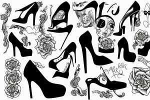 girl in high heels tattoo idea