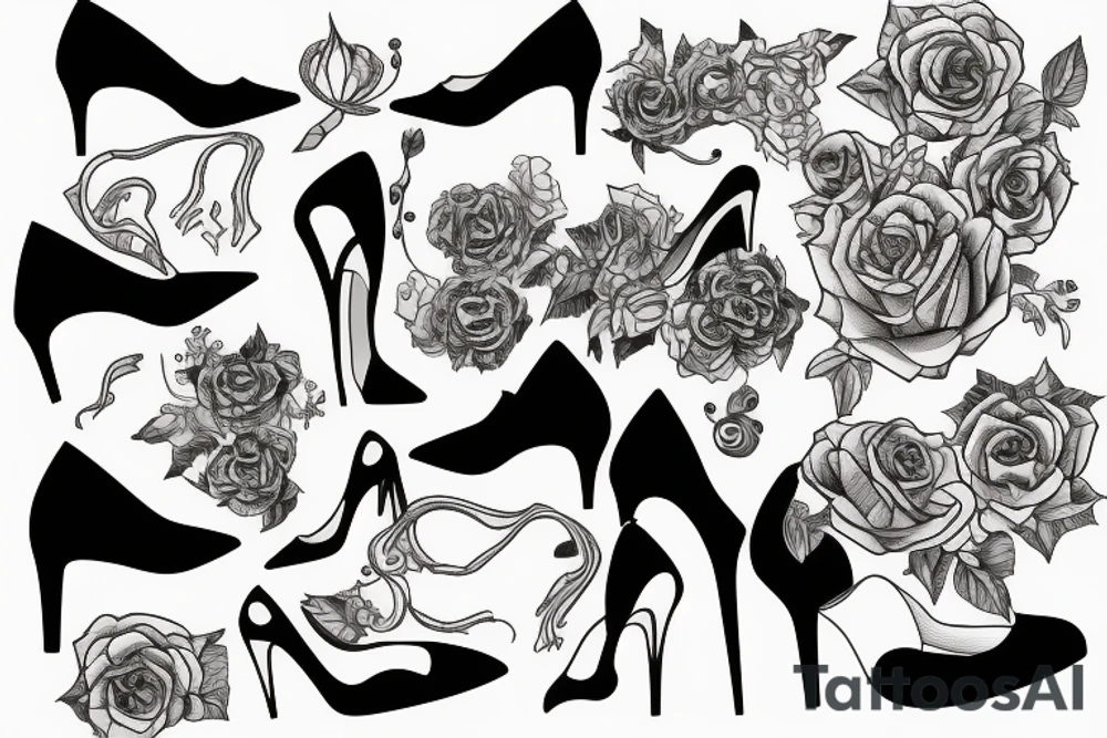 girl in high heels tattoo idea