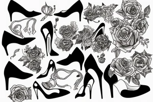 girl in high heels tattoo idea