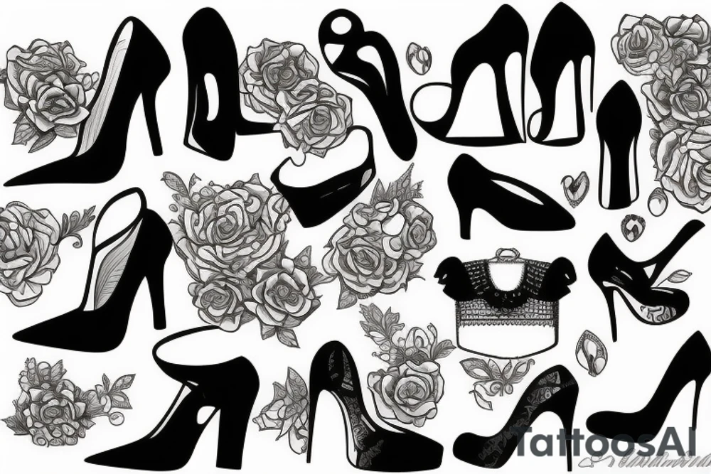 girl in high heels tattoo idea