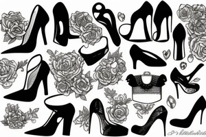 girl in high heels tattoo idea