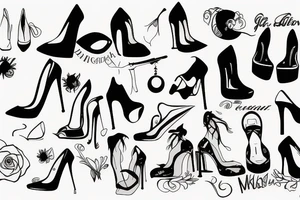 girl in high heels tattoo idea