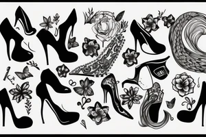 girl in high heels tattoo idea