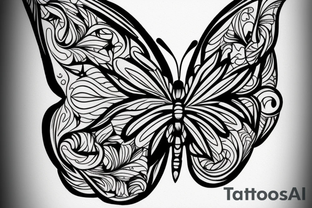 butterfly symmetrical tattoo idea