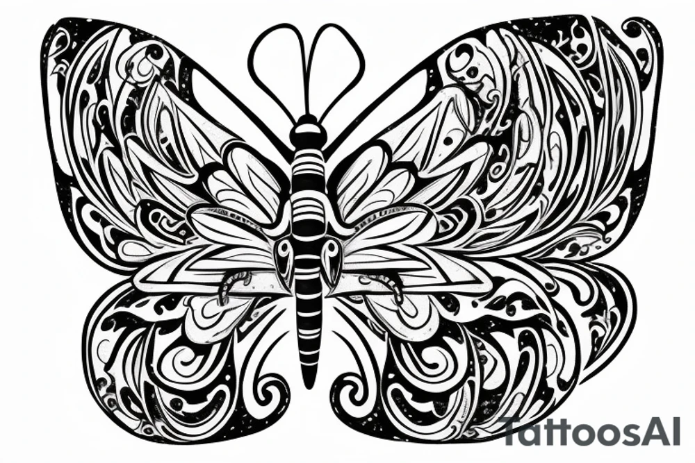 butterfly symmetrical tattoo idea