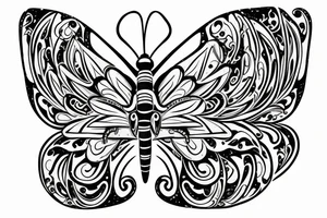 butterfly symmetrical tattoo idea