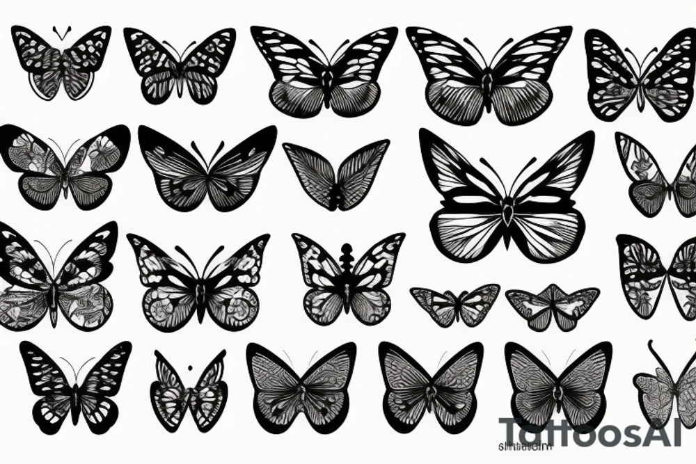 butterfly symmetrical tattoo idea