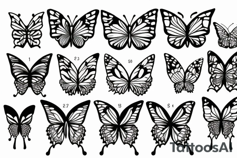 butterfly symmetrical tattoo idea