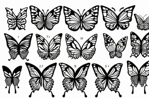 butterfly symmetrical tattoo idea