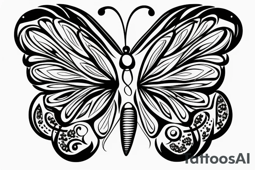 butterfly symmetrical tattoo idea
