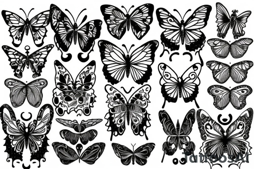 butterfly symmetrical tattoo idea