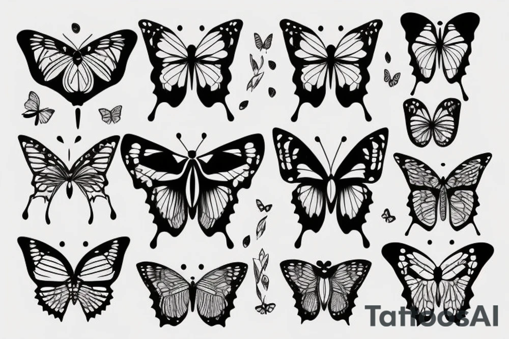 butterfly symmetrical tattoo idea