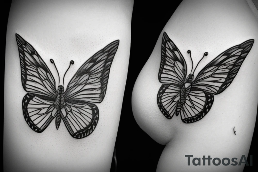 butterfly symmetrical tattoo idea