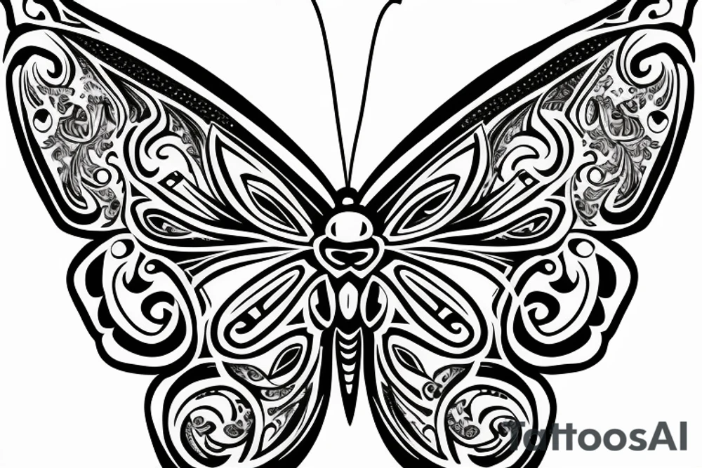 butterfly symmetrical tattoo idea