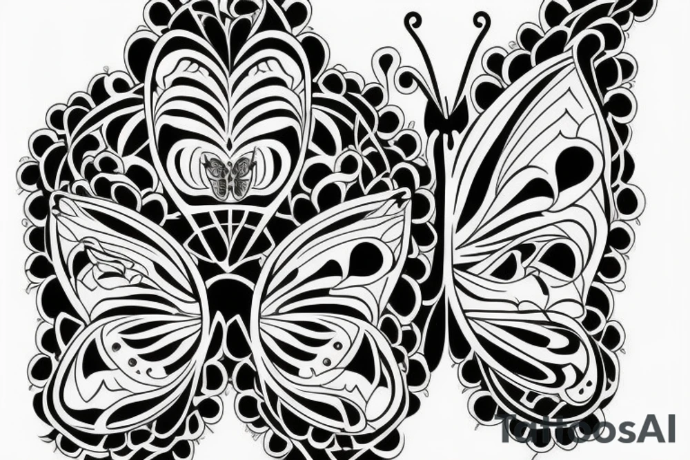 butterfly symmetrical tattoo idea
