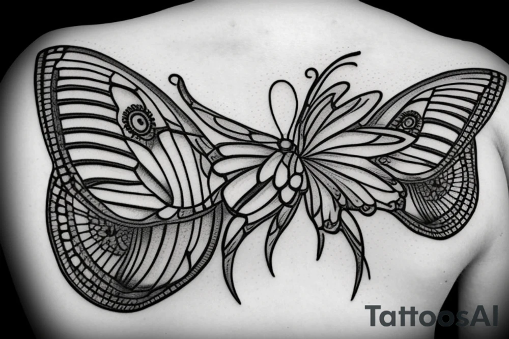 butterfly symmetrical tattoo idea