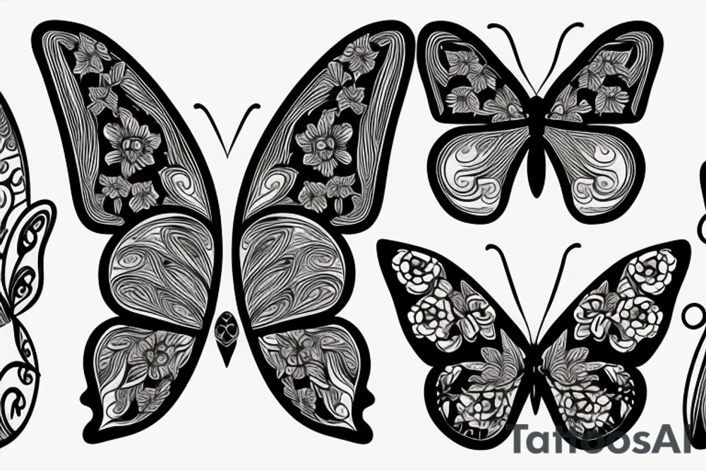 butterfly symmetrical tattoo idea