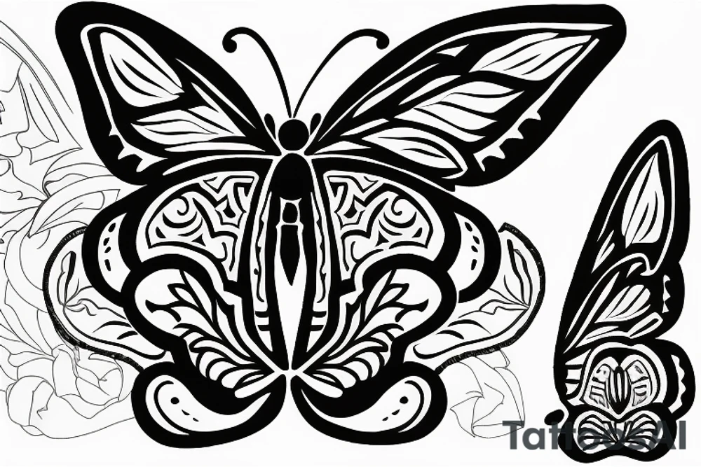 butterfly symmetrical tattoo idea