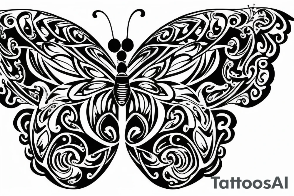 butterfly symmetrical tattoo idea