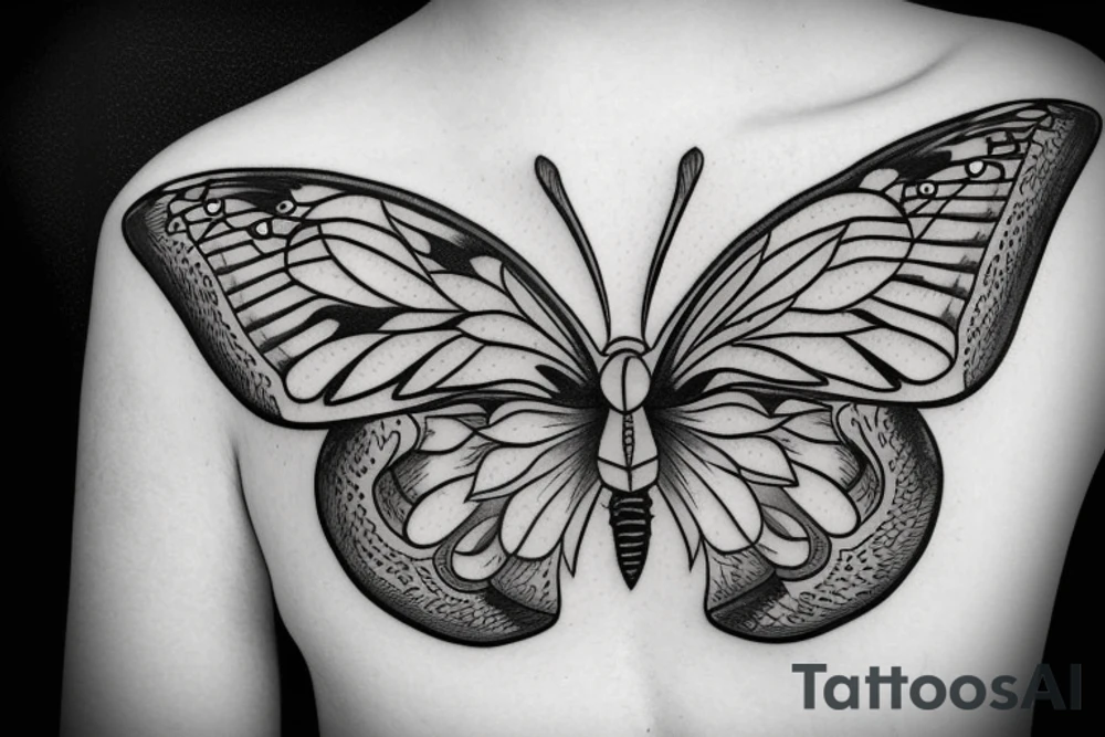 butterfly symmetrical tattoo idea