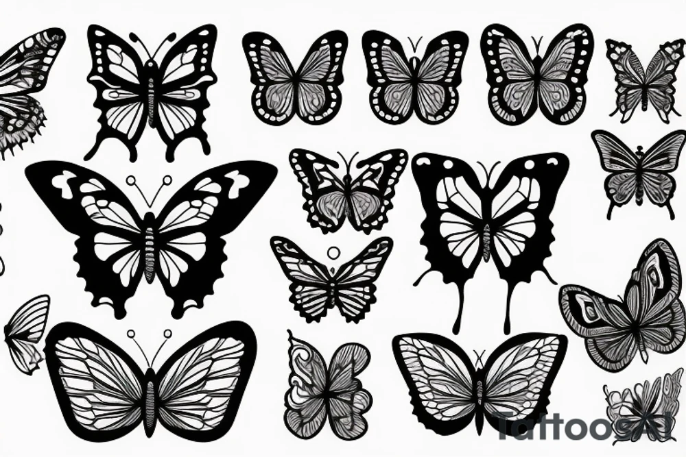 butterfly symmetrical tattoo idea