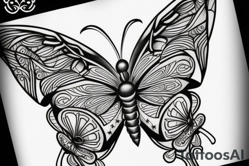 butterfly symmetrical tattoo idea