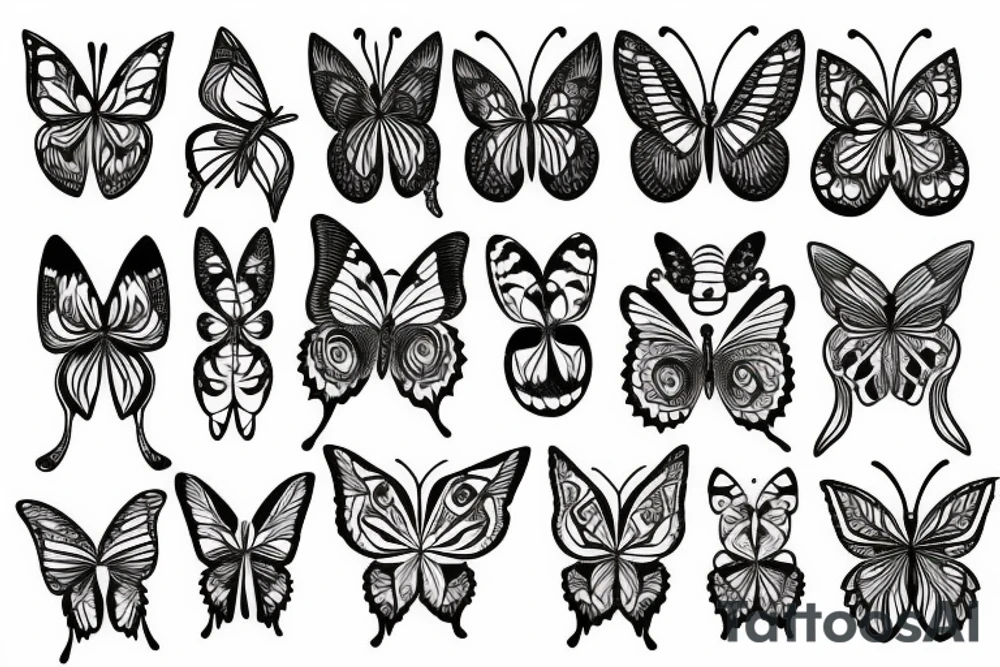 butterfly symmetrical tattoo idea