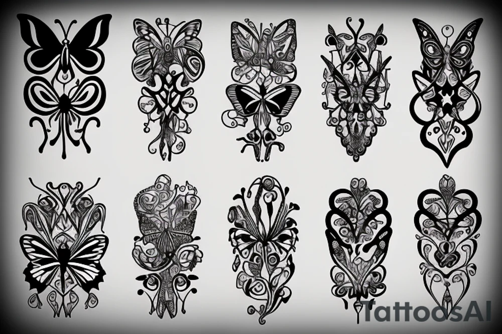 butterfly symmetrical tattoo idea