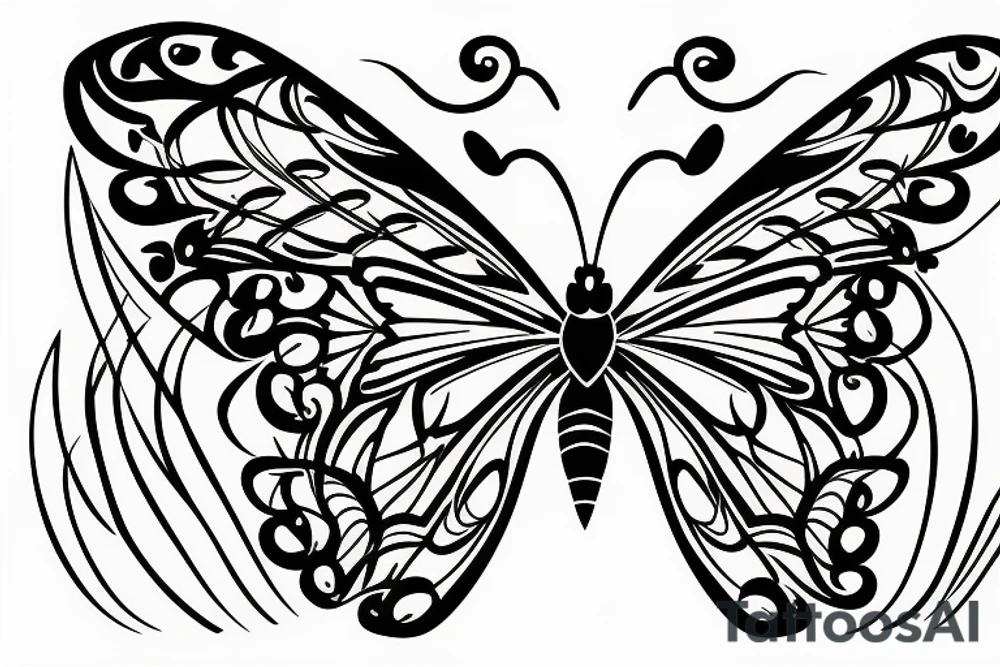 butterfly symmetrical tattoo idea