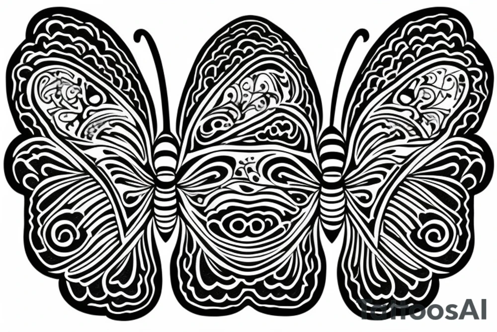 butterfly symmetrical tattoo idea