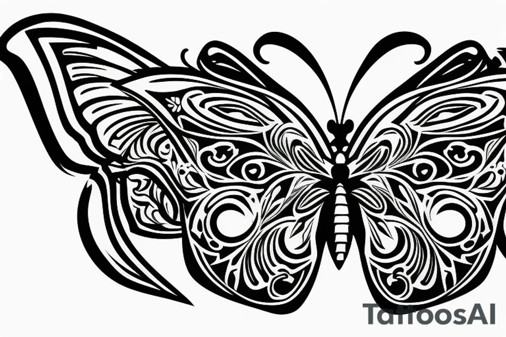 butterfly symmetrical tattoo idea