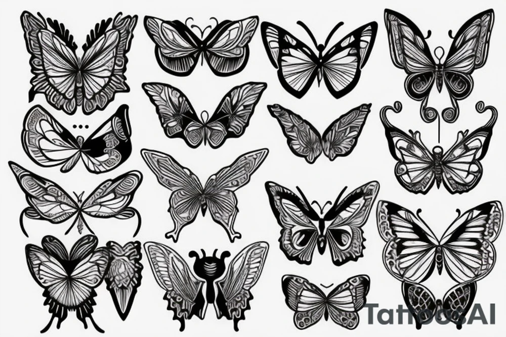butterfly symmetrical tattoo idea