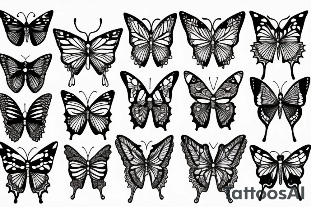 butterfly symmetrical tattoo idea