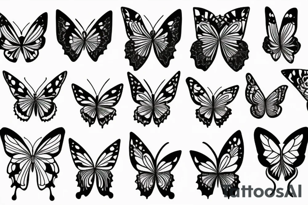 butterfly symmetrical tattoo idea