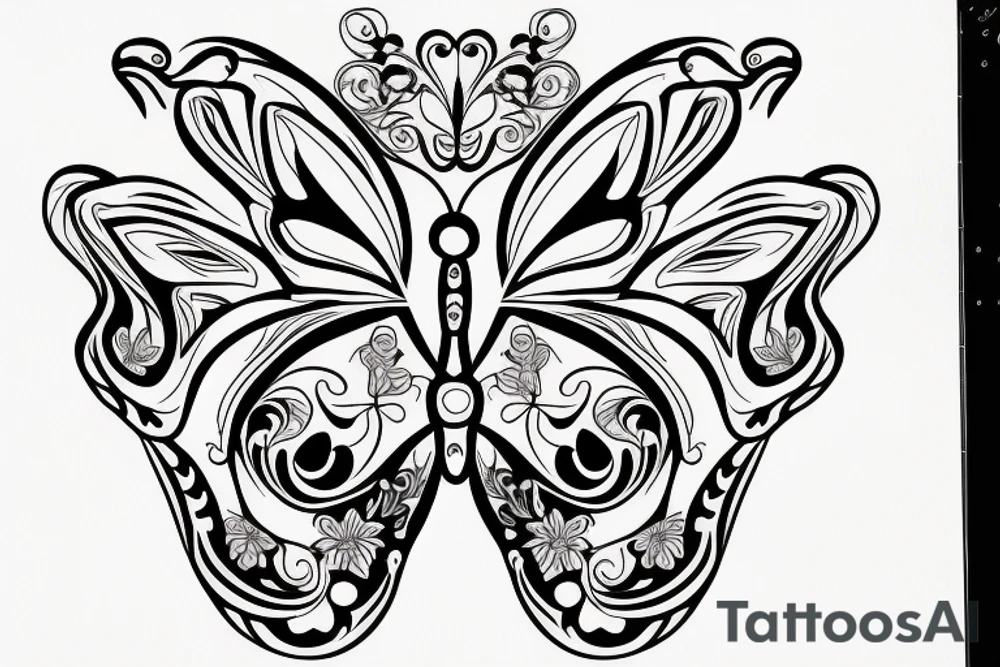 butterfly symmetrical tattoo idea