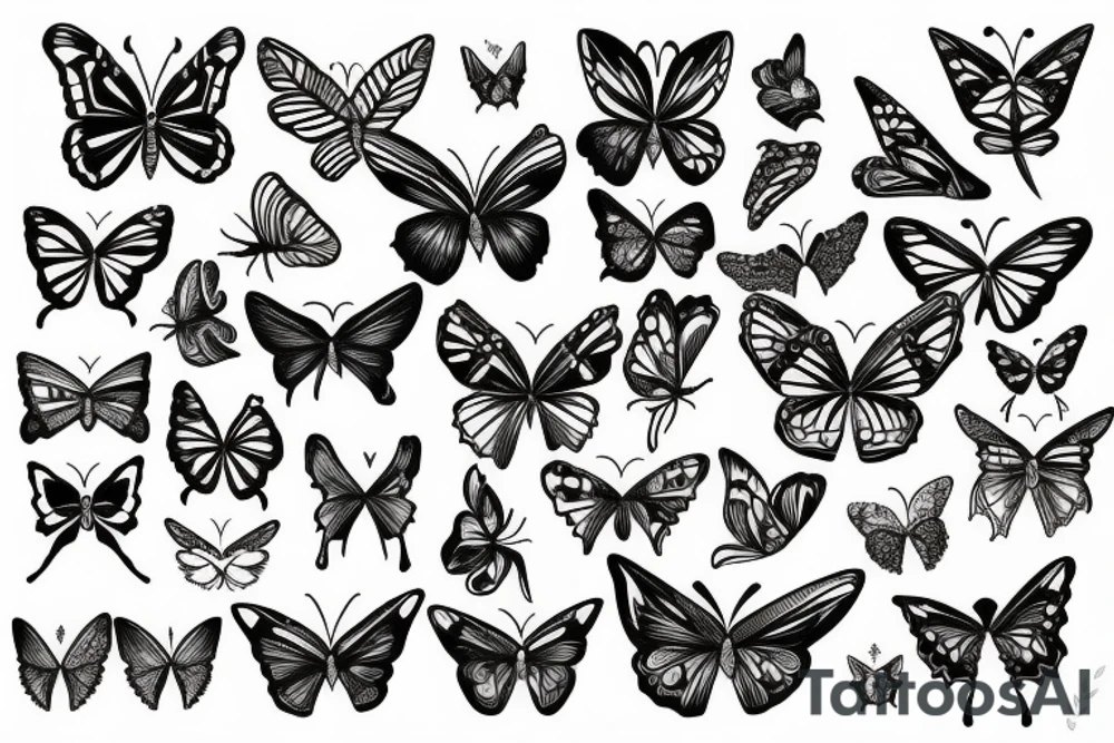 butterfly symmetrical tattoo idea