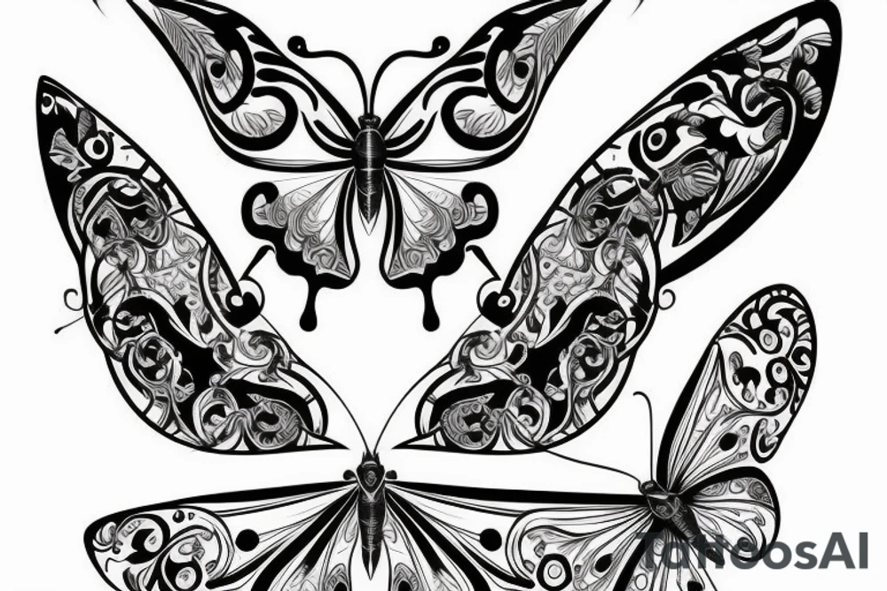 butterfly symmetrical tattoo idea
