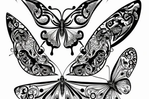 butterfly symmetrical tattoo idea